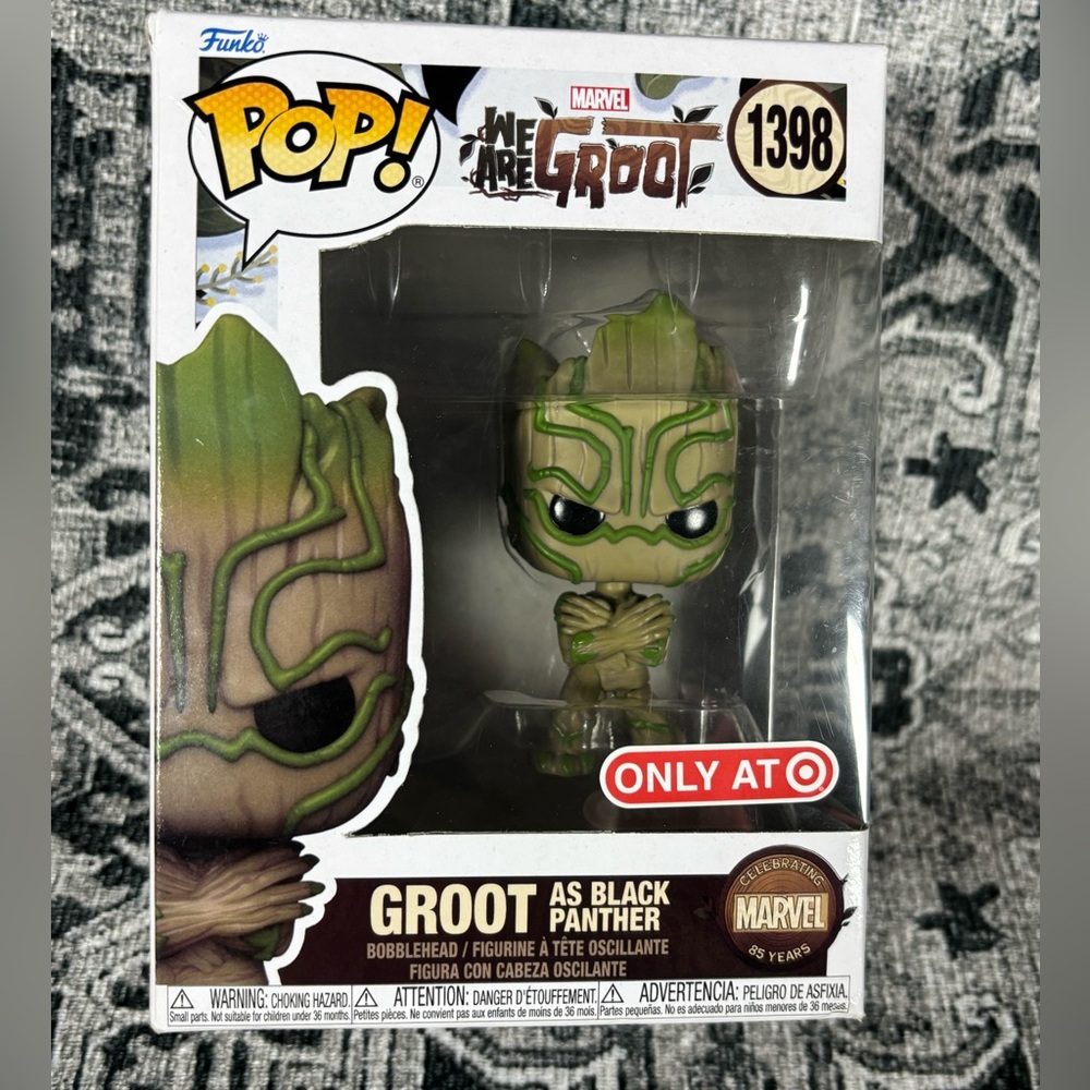 Funko Pop Marvel GROOT‎ As BLACK PANTER # 1398 NIB